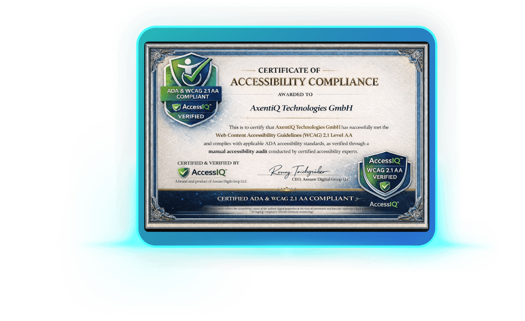 Certificate of Accessibility Compliance